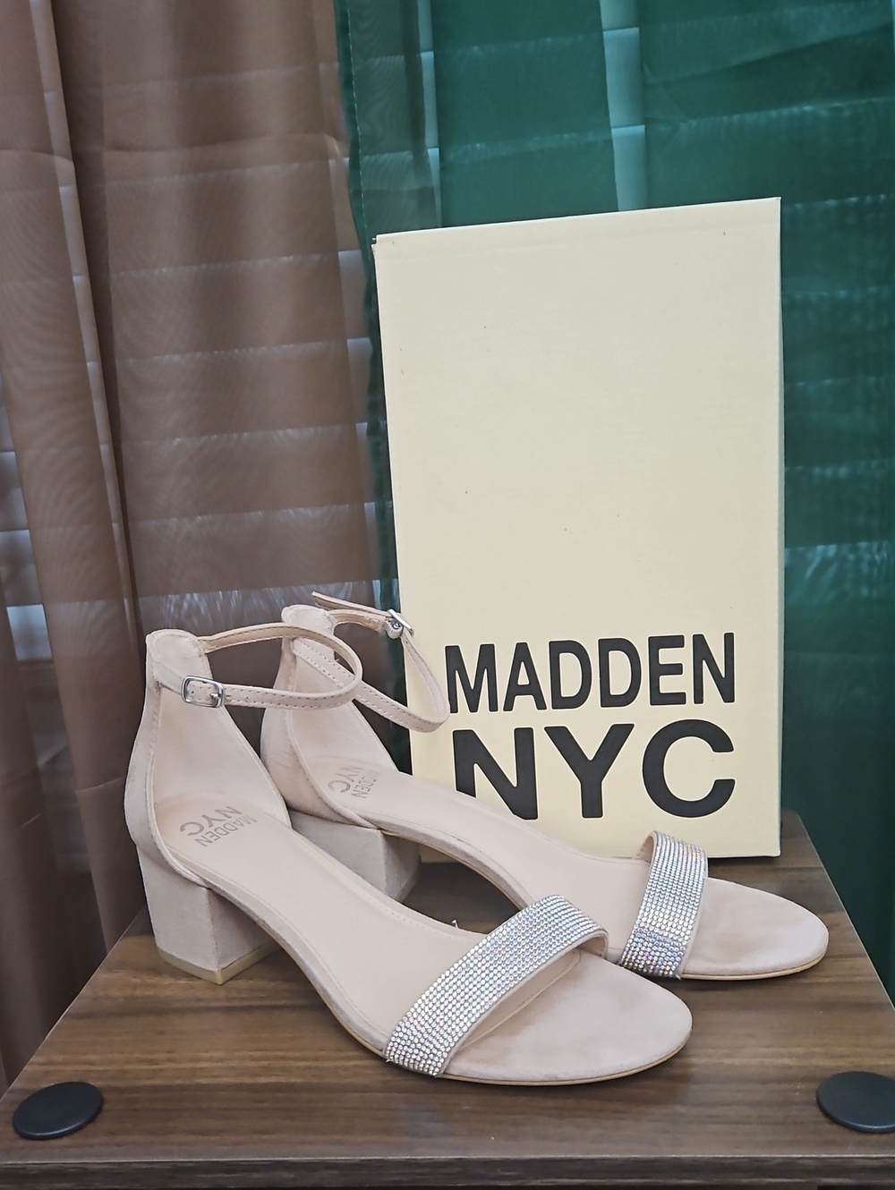 Madden NYC Women's Blush Ankle-Strap Block Heel Sandals